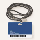 Oval Logo Nurve Foto Name Strichcode Horizontal Ausweis (Rückseite mit Schlüsselband)