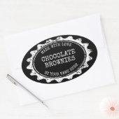 Oval Made with love stickers for homemade brownies (Umschlag)
