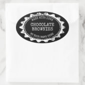 Oval Made with love stickers for homemade brownies (Tasche)