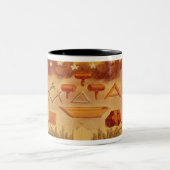 Oval malte Kasten, mit Symbolen der Freimaurerei Zweifarbige Tasse (Mittel)