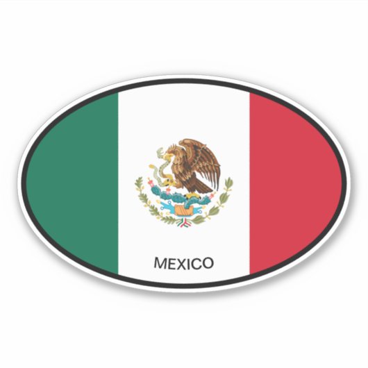 Oval Mexico Vinyl Aufkleber für Auto und mehr (Vorderseite)