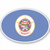 Oval Minnesota Flag Aufkleber (Vorderseite)