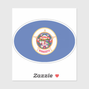 Oval Minnesota Flag Aufkleber