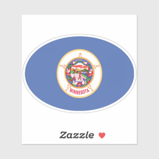 Oval Minnesota Flag Aufkleber (Blatt)