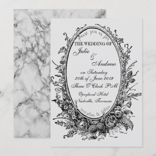 Oval Mirror Wedding Einladung