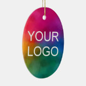 Oval mit doppelseitigem Logo für Ihr Unternehmen d Keramik Ornament (Rechts)