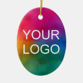 Oval mit doppelseitigem Logo für Ihr Unternehmen d Keramik Ornament (Vorne)