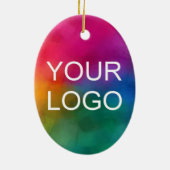 Oval mit doppelseitigem Logo für Ihr Unternehmen d Keramik Ornament (Hinten)