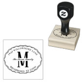 Oval Monogramm Rücksendeadresse Gummistempel (Stempel)