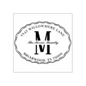 Oval Monogramm Rücksendeadresse Gummistempel (Prägung)