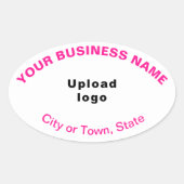 Oval-Muster für Unternehmen - Pink-Texte auf weiße Ovaler Aufkleber (Vorderseite)