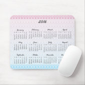 Oval-Muster-Kalender 2016 Mousepad (Mit Mouse)
