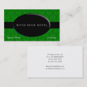 Oval Obsidian auf Green Damask Visitenkarte (Vorne/Hinten)