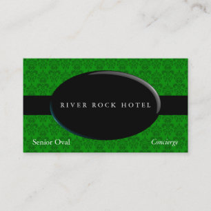 Oval Obsidian auf Green Damask Visitenkarte
