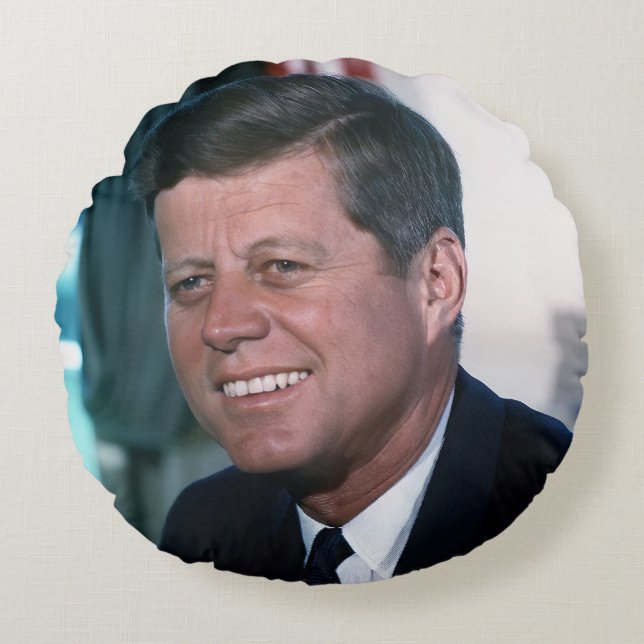 Oval Office of President John F. Kennedy Rundes Kissen (Vorderseite)