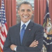 Oval Office Portrait, Obama Barack US-Präsident Aufkleber (Vorderseite)