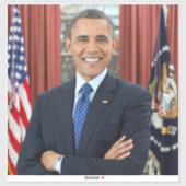 Oval Office Portrait, Obama Barack US-Präsident Aufkleber (Blatt)