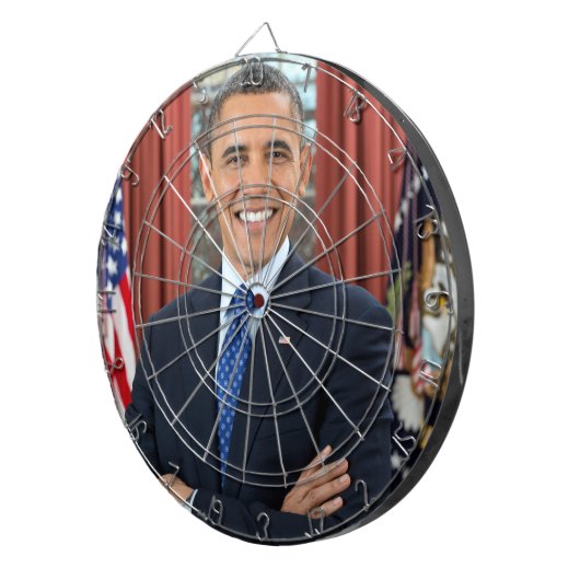 Oval Office Portrait, Obama Barack US-Präsident Dartscheibe (Vorderseite rechts)