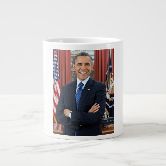 Oval Office Portrait, Obama Barack US-Präsident Jumbo-Tasse (Vorderseite)