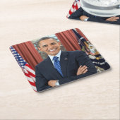 Oval Office Portrait, Obama Barack US-Präsident Rechteckiger Pappuntersetzer (angewinkelt)