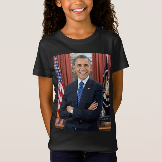Oval Office Portrait, Obama Barack US-Präsident T-Shirt (Vorderseite)