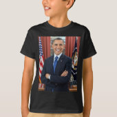 Oval Office Portrait, Obama Barack US-Präsident T-Shirt (Vorderseite)