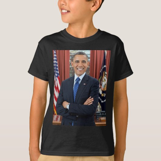 Oval Office Portrait, Obama Barack US-Präsident T-Shirt (Vorderseite)