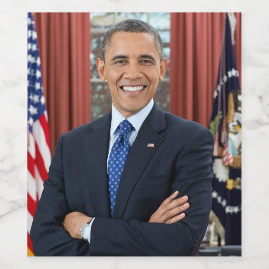 Oval Office Portrait, Obama Barack US President Weinetikett (Einzelnes Label)