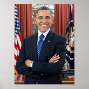 Oval Office-Porträt, Obama Barack US-Präsident Poster