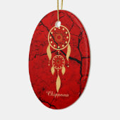Oval Oranament Red Chippewa Keramikornament (Links)