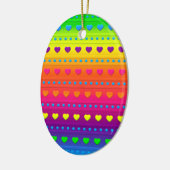 OVAL ORNAMENT Hearts and Stripes (Links)