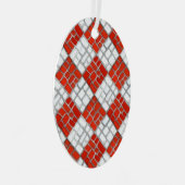 Oval Ornament RED KARO MOSAIC Metal (Vorderseite Rechts)