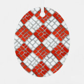 Oval Ornament RED KARO MOSAIC Metal (Rückseite)