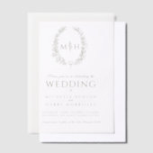 Oval-Oval-Monogramm-Hochzeit Pergament Einladungen (Versetzt)