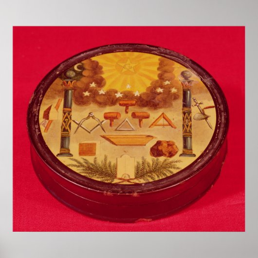 Oval painted box, with symbols of Freemasonry Poster (Vorne)
