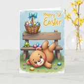 Oval Pattern Easter Card Karte (Gelbe Blume)