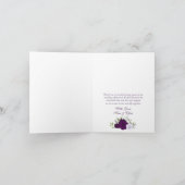 Oval Picture Lila Boho Rose QR Code Hochzeit Dankeskarte (Innenseite)