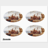 Oval "Provincetown Harbour landung The Pilgrims" Ovaler Aufkleber (Blatt)