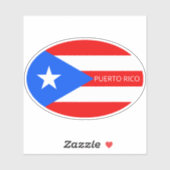 Oval Puerto Rico Flag Aufkleber (Blatt)