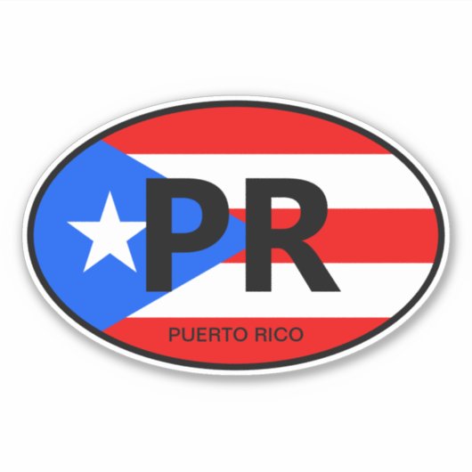 Oval Puerto Rico Vinyl Aufkleber für Auto & mehr (Vorderseite)