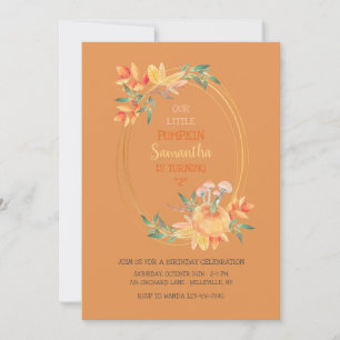 Oval Pumpkin Rahmen PICK HINTERGRUNDFARBE Einladung