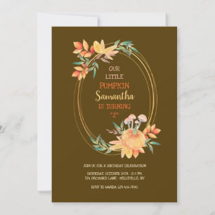 Oval Pumpkin Rahmen PICK HINTERGRUNDFARBE Einladung