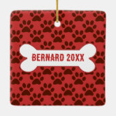 Oval Puppy mein erstes Weihnachts-Foto Ornamente (Rückseite)