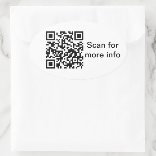Oval QR Code Aufkleber (Tasche)