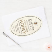 Oval Queenline Honey Jar Label mit Biene 16 & 32oz Ovaler Aufkleber (Umschlag)