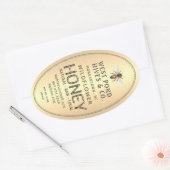 Oval Queenline Honey Jar Label mit Biene 16 & 32oz Ovaler Aufkleber (Umschlag)