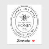 Oval Queenline Honig Schwarzer Text klar oder weiß Aufkleber (Blatt)