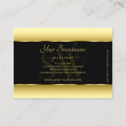 Oval-Rahmen für Schwarz und Ocker Visitenkarte (Rückseite)