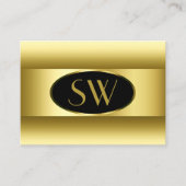 Oval-Rahmen für Schwarz und Ocker Visitenkarte (Vorderseite)