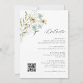 Oval-Rahmen-Hochzeit in einer Wildblume Einladung (Rückseite)